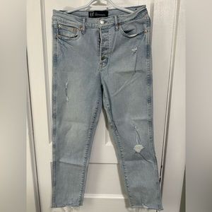 Gap slim high rise vintage jeans size 30 waist, cropped button fly